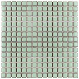 Hudson Edge Light Green 12-3/8 in. x 12-3/8 in. Porcelain Mosaic Tile (10.9 sq. ft./Case)