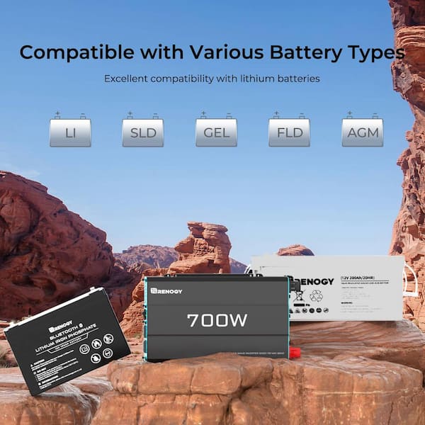 Renogy 700W 12V Pure Sine Wave off Grid Solar Home Use Inverter 700 Watt 12 Volt Battery Power Converter Renogy 700W 12V Pure Sine Wave off Grid Solar Home Use Inverter 700 Watt 12 Volt Battery Power Converter