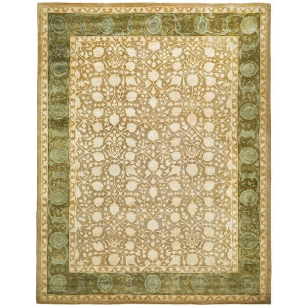 SAFAVIEH Silk Road Ivory and Sage 8 ft. x 10 ft. Border Area Rug