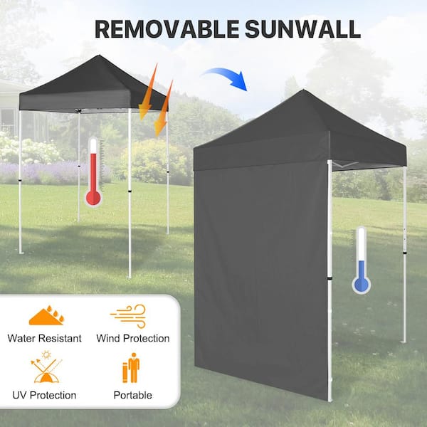 COOS BAY 5 ft. x 5 ft. Gray Pop Up Canopy Tent with Carry COOS BAY 5 ft. x 5 ft. Gray Pop Up Canopy Tent with Carry