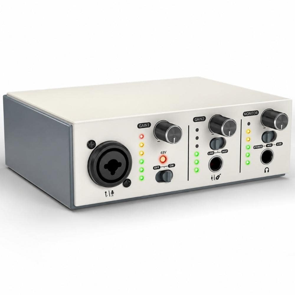 Solo USB C two channel audio mixer interface with XLR and line inputs in silver 2 pack Mixers