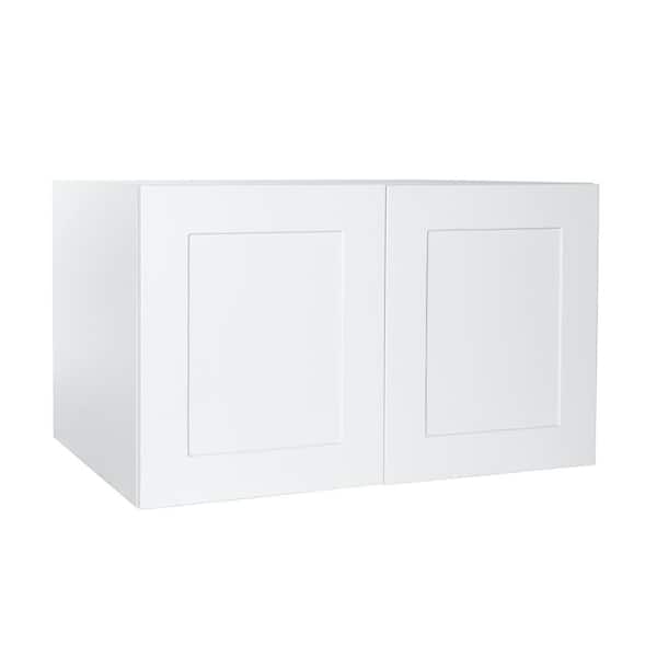 Cambridge Quick Assemble Modern Style, Shaker White 30 x 18 in. Wall Bridge Kitchen Cabinet (30 in. W x 24 in. D x 18 in. H)