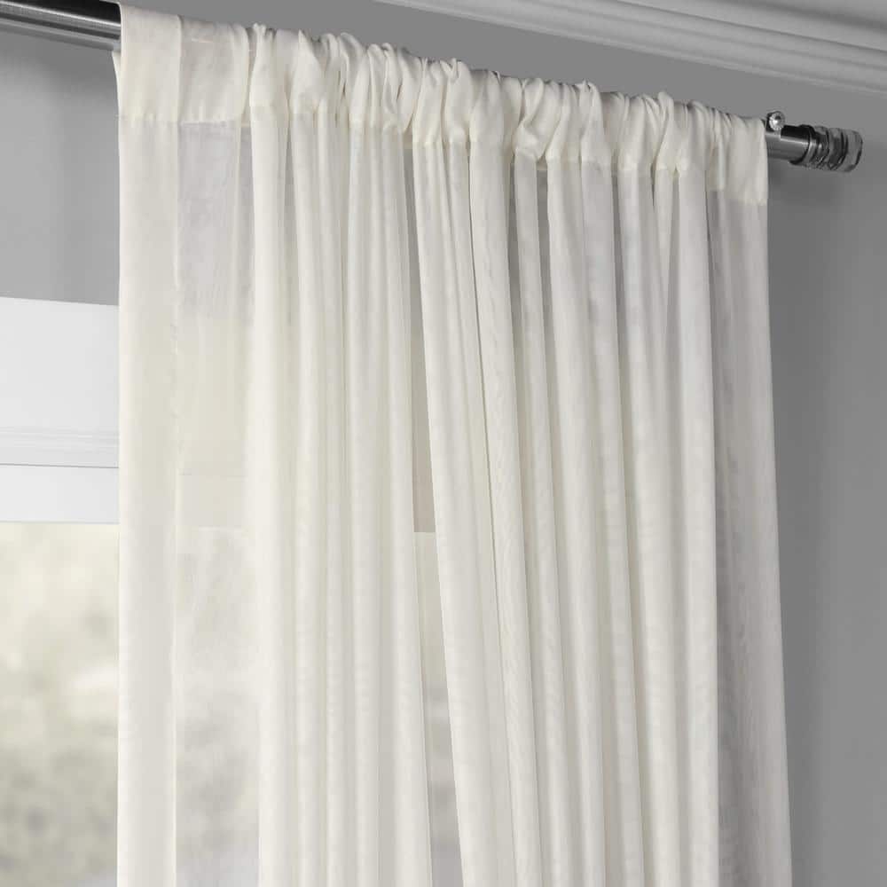 Off-White Double Layered Sheer Puddle Length Drapes
