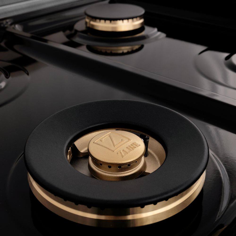 ZLINE 48" Stainless Steel Dual Fuel Range with Brass Burners