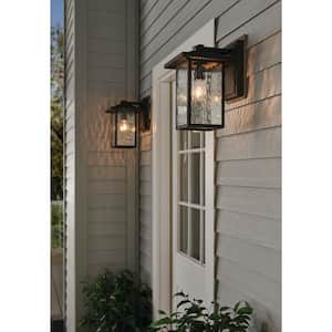 Capanna 1-Light Textured Black Outdoor Hardwired Wall Lantern Sconce with No Bulbs Included (1-Pack)
