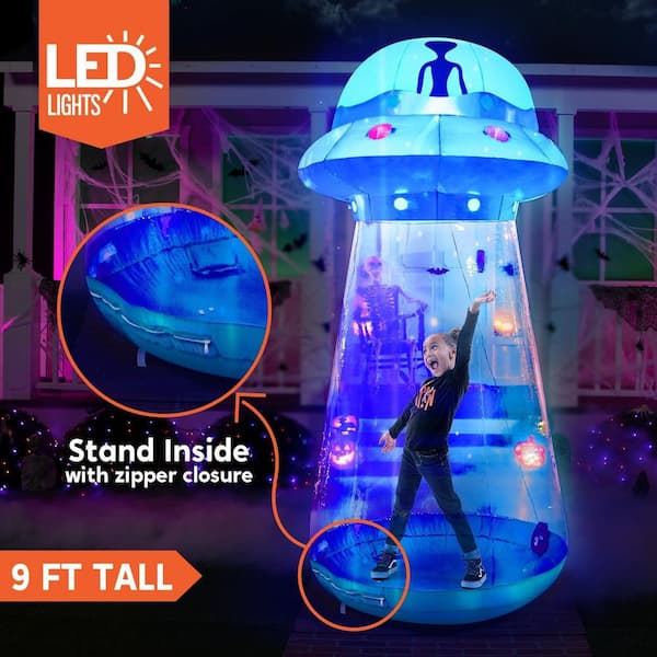 9 Ft. LED Halloween Blue UFO Inflatable