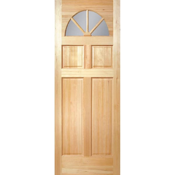 Masonite 30 in. x 80 in. Fan Lite Unfinished Fir Front Exterior Door Slab