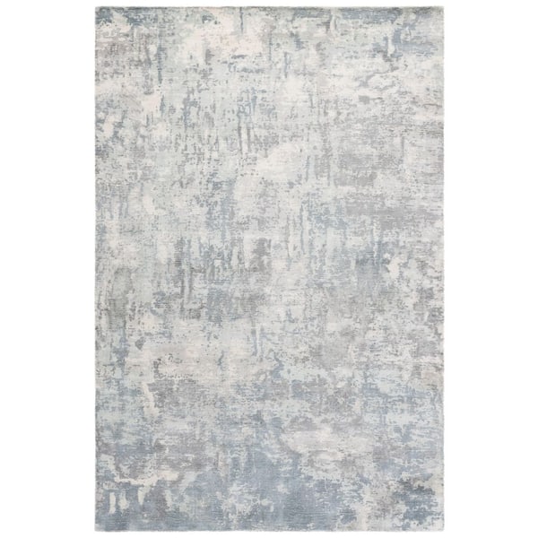 Mirage 6 ft. x 9 ft. Turquoise/Gray Distressed Marble Area Rug