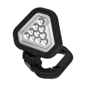 550 Lumens Triangle Portable Clamp LED Work Light Magnetic Black (AA Batteries Included)