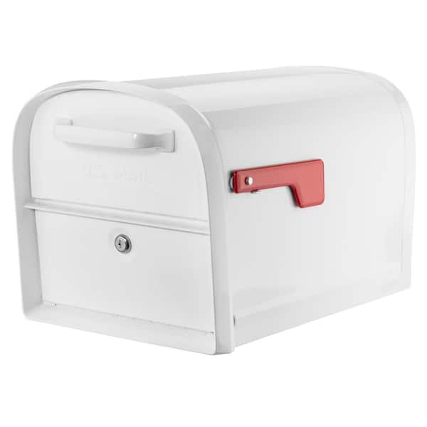 Architectural Mailboxes Oasis 360 White, Large, Steel, Locking Parcel Mailbox with 2-Access Doors