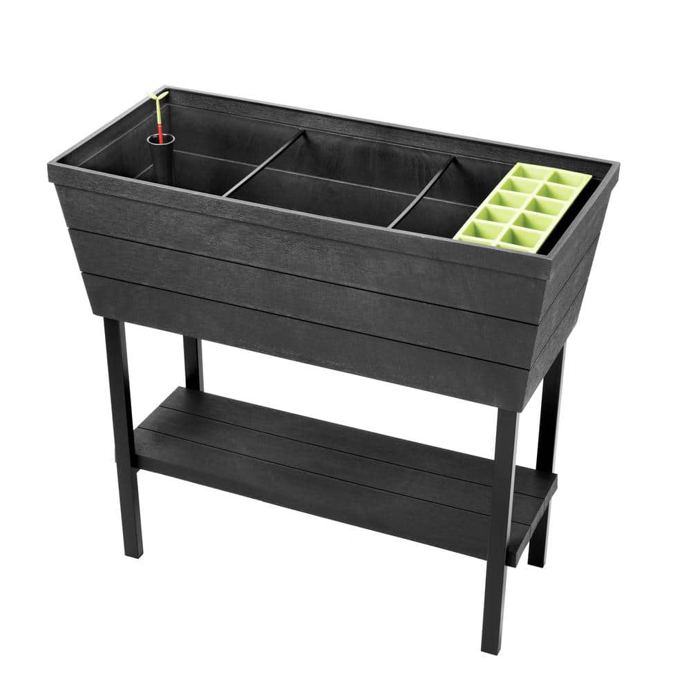 Graphite Resin Elevated Garden Bed with Self-Watering System