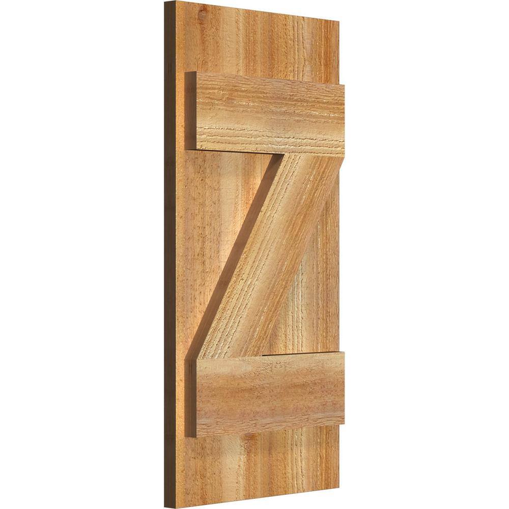 Rustic Cedar Board and Batten Z-Bar Shutters, 22" x 10.75"