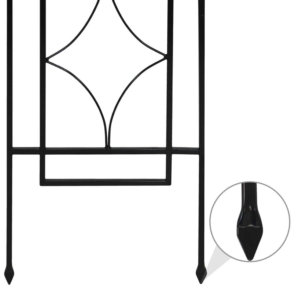 60" Black Steel Diamond Design Garden Trellis Set