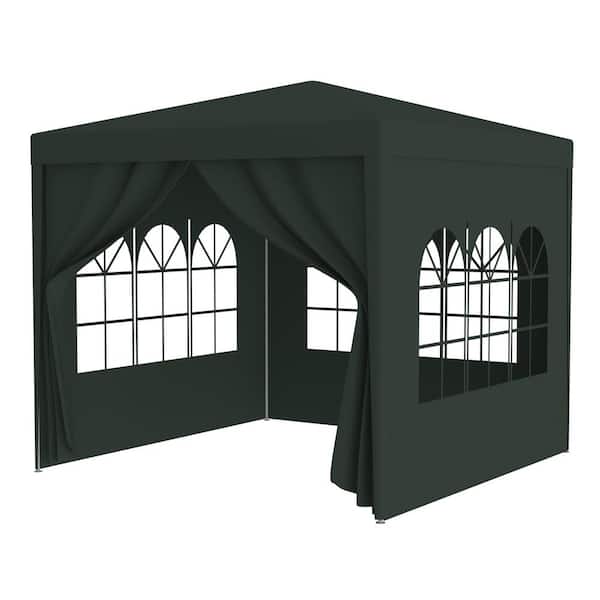 Unbranded Green 10 ft. x 10 ft. Metal Party Tent Outdoor Heavy Duty Gazebo Wedding Canopy with 4 Removable Walls