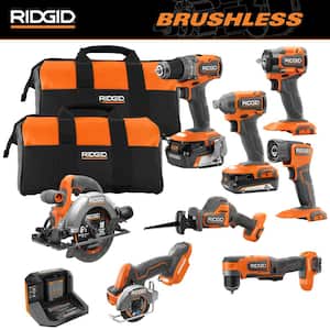 18V SubCompact Brushless 8-Tool Combo Kit with 4.0 Ah Battery, 2.0Ah Battery and Charger