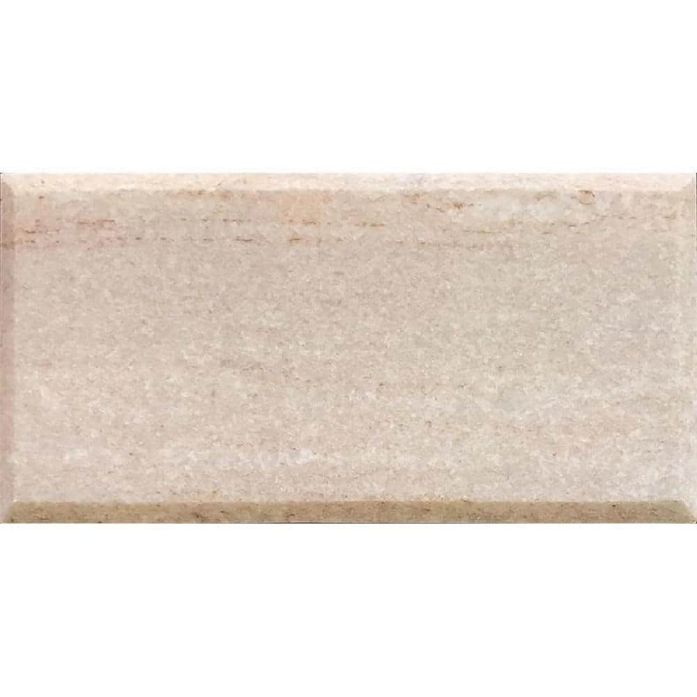 Wooden Beige 3" x 6" Beveled Marble Subway Tile