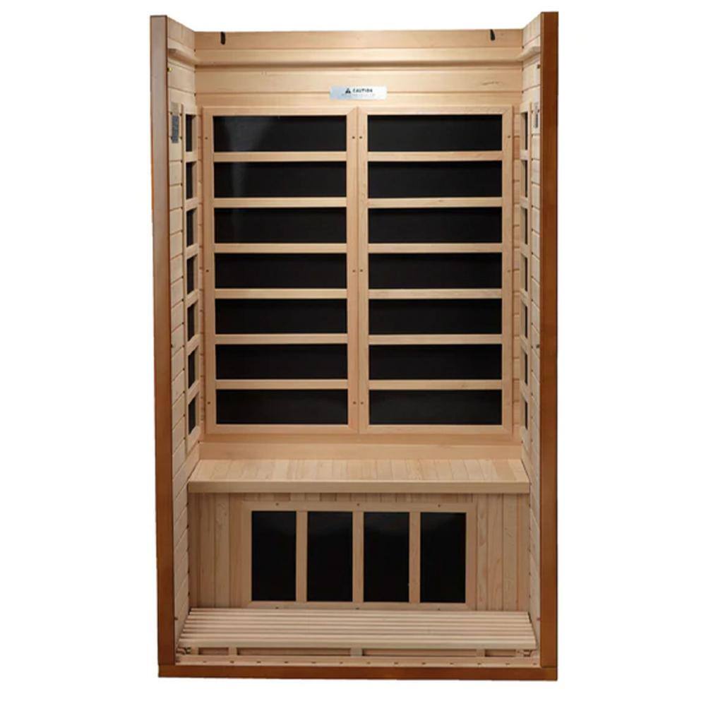 Barcelona 2-Person Hemlock Wood Infrared Sauna with Glass Door