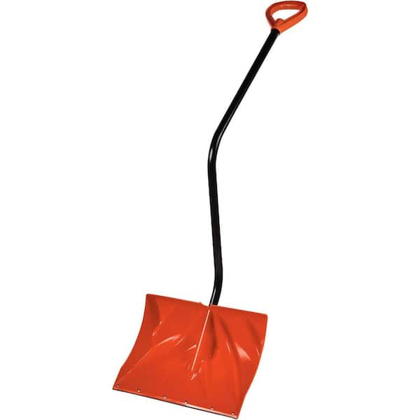 Bigfoot 37 in. Metal Handle Plastic Snow Shovel with 18.5 in. Metal ...