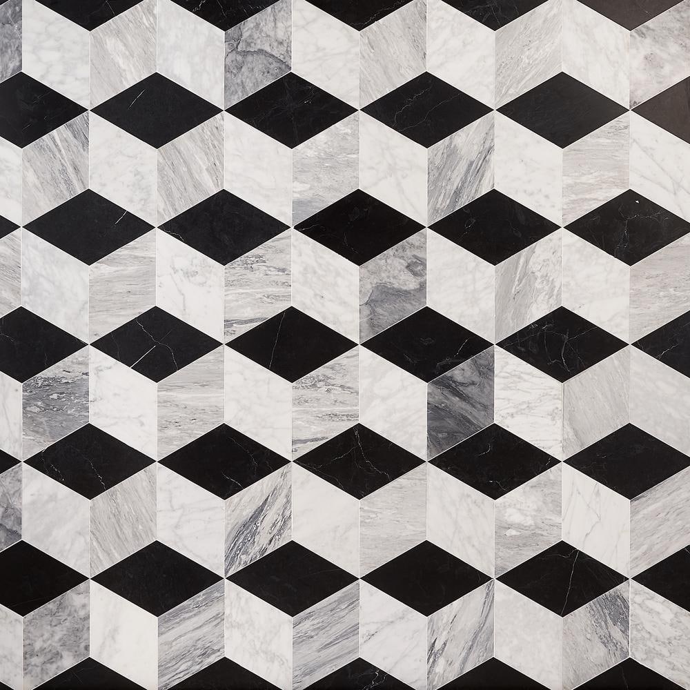 Joelle Grigio 8 in. x 9.21 in. Honed Marble Floor and Wall Mosaic Tile (0.51 sq. ft. /Each) price history on PriceWatchPro