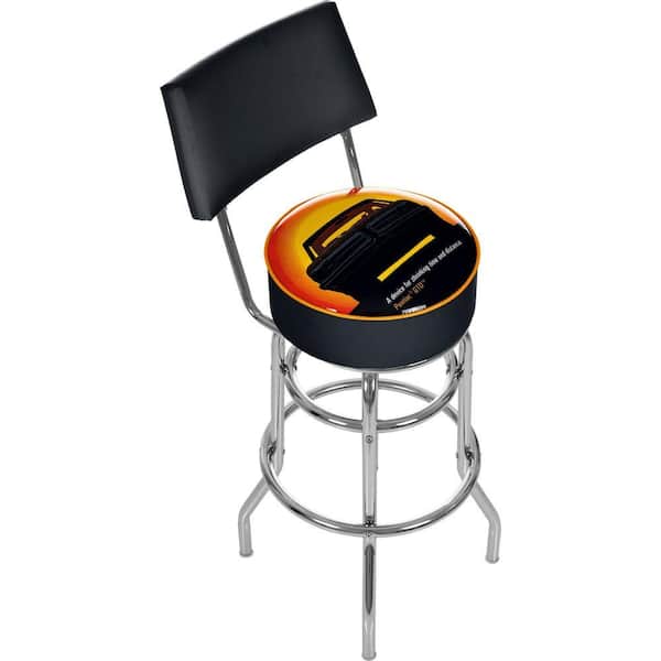 Trademark Pontiac GTO Time and Distance 30 in. Chrome Swivel Cushioned Bar Stool