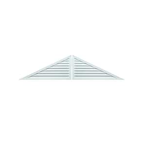 108 in. x 27 in. Triangle White Polyurethane Weather Resistant Gable Louver Vent