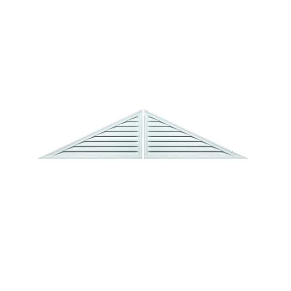 Fypon 60 in. x 25 in. Triangle White Polyurethane Weather Resistant Gable Louver Vent