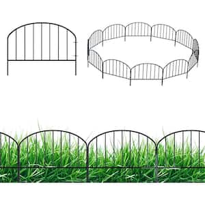 35 Panels No Dig Garden Fence Animal Barrier 12.4in (H) x 48.5ft (L), Black Metal Decorative Border Garden Fence