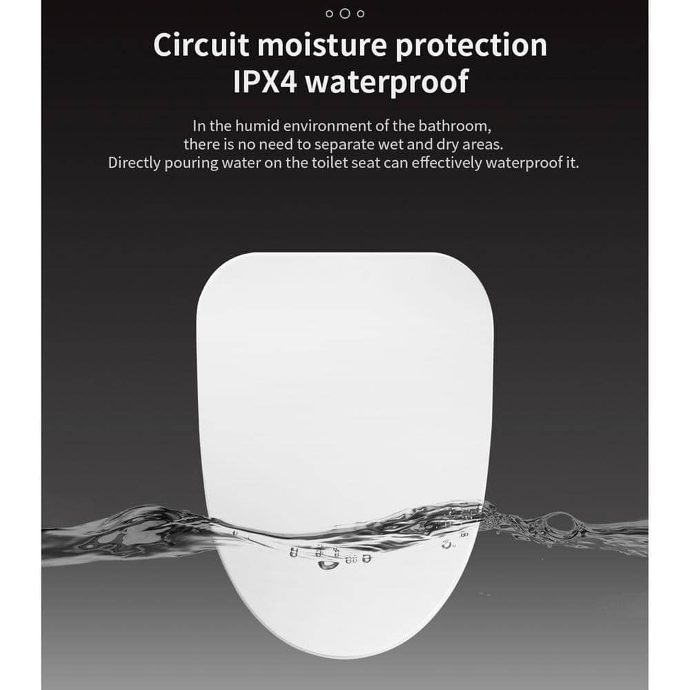 White Polypropylene Electric Smart Bidet Toilet Seat with Heated Seat and Remote