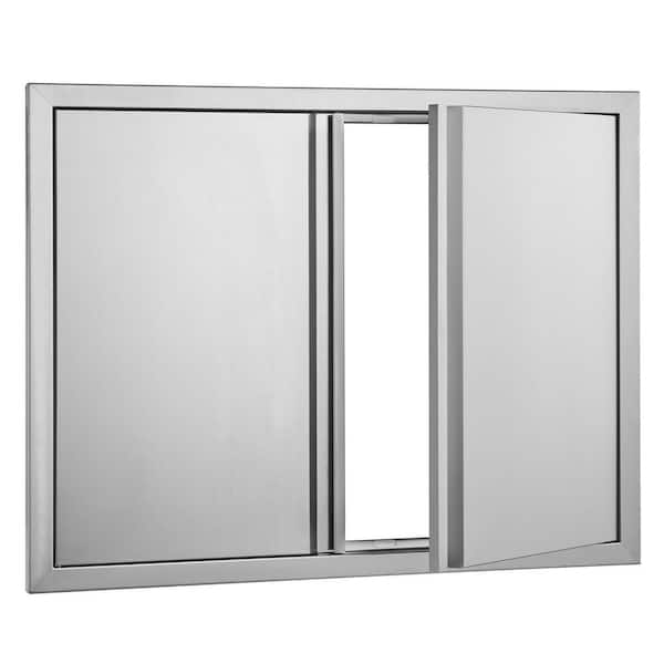 SKYSHALO BBQ Access Door, 23.98 in. in Sliver, 2-Door, Stainless Steel Flush Mount Door, Access Door