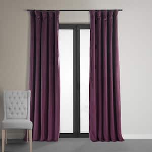 Cabernet Signature Velvet Solid 50 in. W x 84 in. L Lined Rod Pocket Blackout Curtain