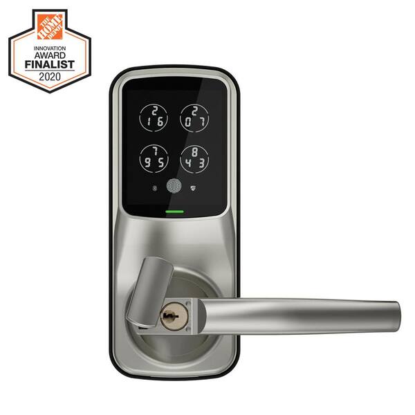 Lockly Model-S Satin Nickel Smart Touchscreen Keypad Door Latch Lock with Bluetooth