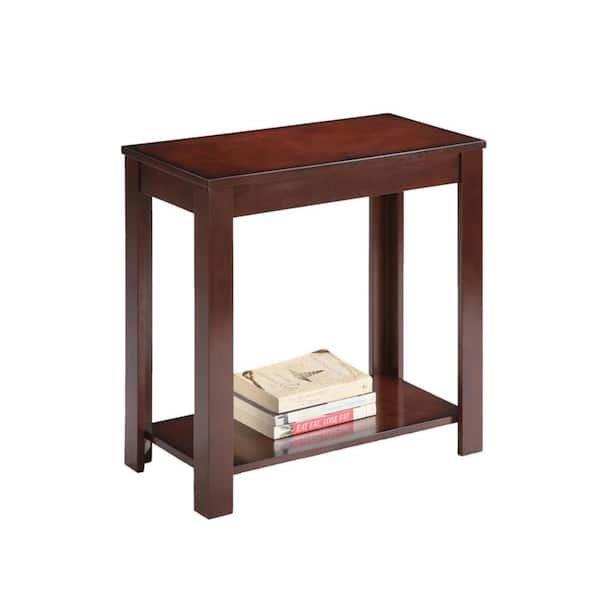 ORE International 24 in. Traditional Dark Cherry Rectangle Wood Side / End Table