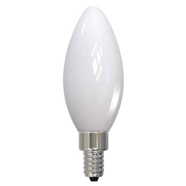 Bulbrite 40 - Watt Equivalent Soft White Light B11 (E12) Candelabra Screw Base Dimmable Milky 3000K LED Light Bulb (4-Pack)