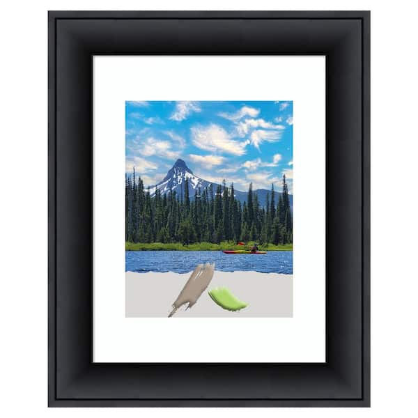 Amanti Art Nero Black Wood Picture Frame Opening Size 11 x 14 in. (Matted To 8 x 10 in.)