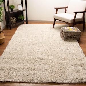 Soft and Cozy Solid Shag Beige 4 ft. x 6 ft. Area Rug