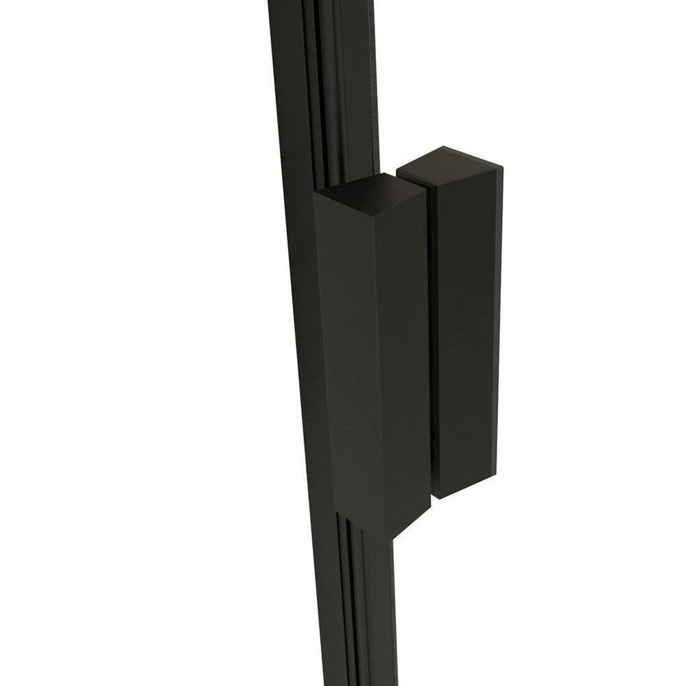 Joselyn 59" Black Steel Framed Sliding Tub Door with Clear Glass