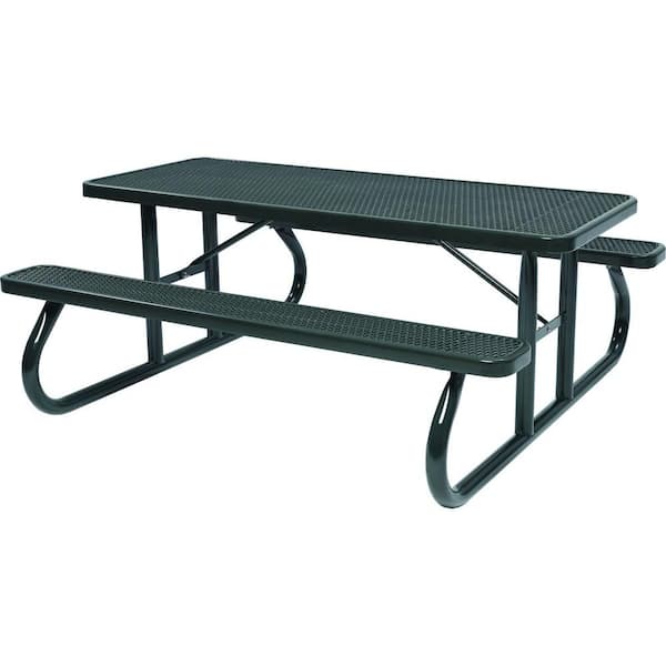 Tradewinds Park 8 ft. Black Commercial Picnic Table