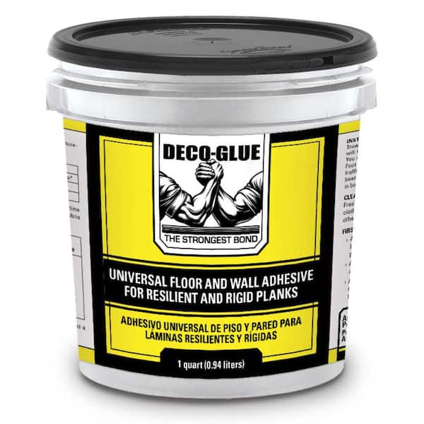 DECO GLUE 1/4 Gal. (1 qt.) 6-8 Hour Dry Time Universal Resilient/Hard Vinyl and Carpet Floor/Wall Adhesive in Off White
