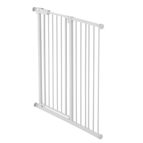 SKYSHALO Baby Gate, 26-40 in. Adjustable Width, 36 in. High Dog Gate, Easy Step Walk Thru, for Child Pet Security, White