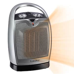 Compact 11.25 in. 1500-Watt Electric Ceramic Portable Oscillating Space Heater
