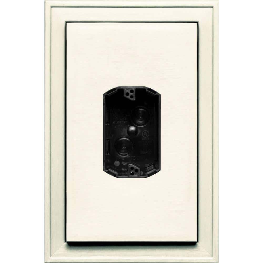 Builders Edge 8.125 in. x 12 in. 034 Parchment Jumbo Electrical Mounting Block Centered