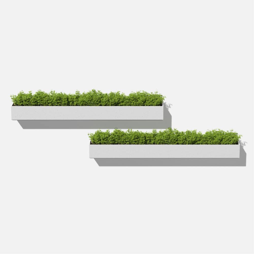 White 32" Composite Geo Series Trough Hanging Planter - 2-Pack