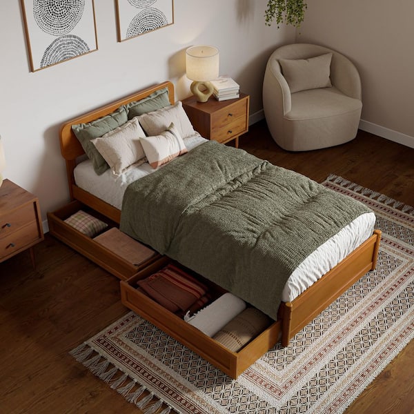 AFI Capri Light Toffee Natural Bronze Solid Wood Frame Twin XL