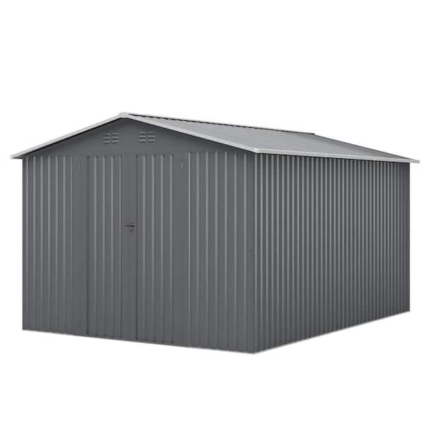 10 x 12 ft. Metal Storage Shed, Utility and Tool Storage for Garden, Backyard, Patio with Lockable Door (120 sq. ft.)