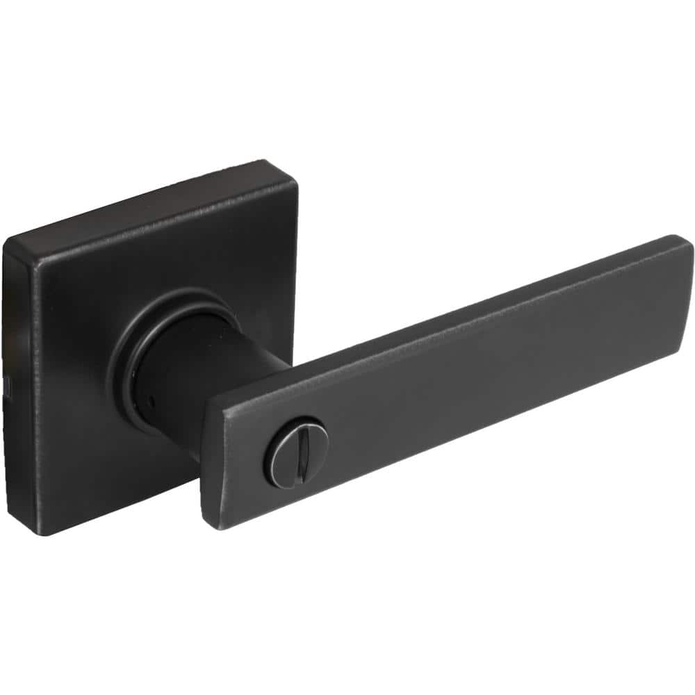 Westwood Matte Black Bed/Bath Door Lever with Square Rose