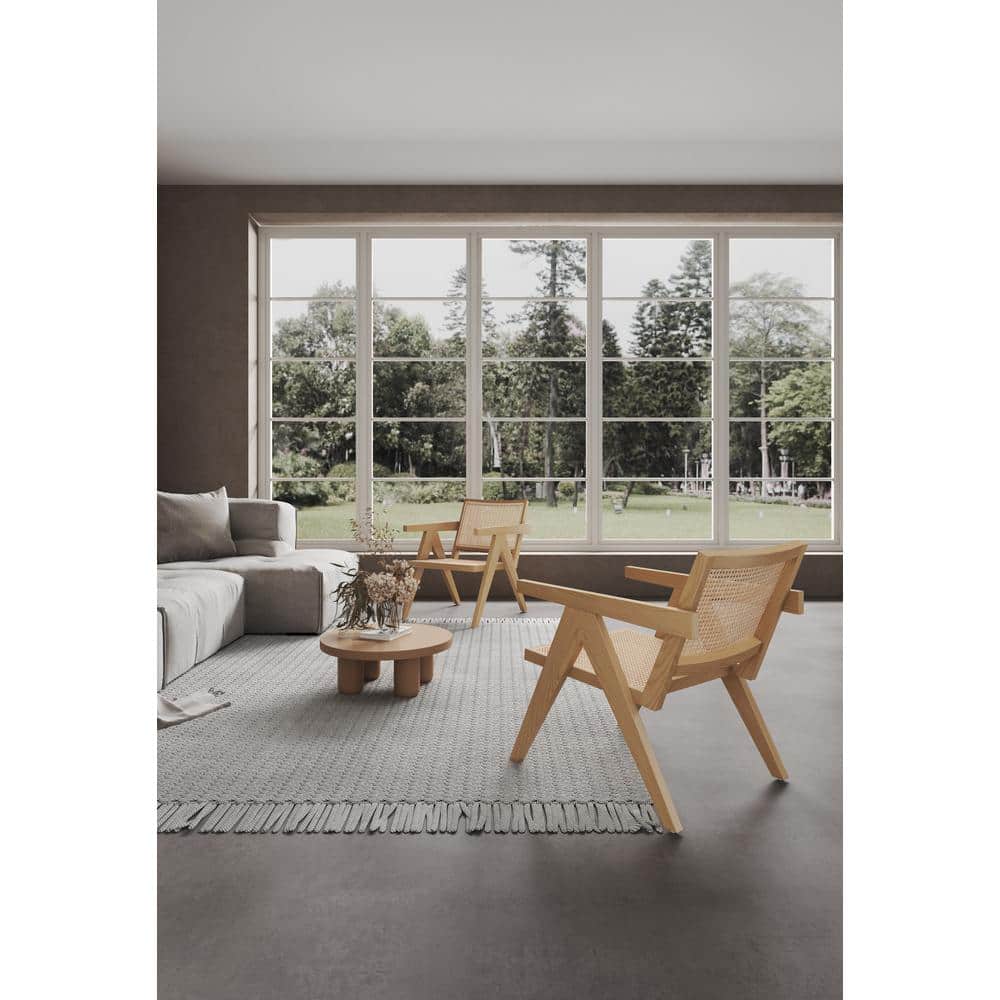 Hamlet Nature Cane and American Ash Wood Accent Chair