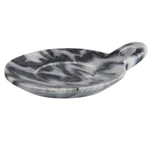 Freestanding Hand-Carved Marble Construction Soap Dish in Gray