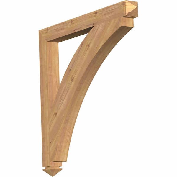 Ekena Millwork 3.5 in. x 38 in. x 38 in. Western Red Cedar Thorton Arts and Crafts Smooth Bracket