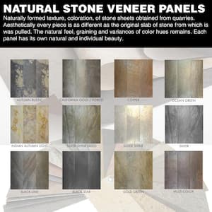 Silver / Gold 24 in. x 48 in. Wall Slate Tile 8 sq. ft.