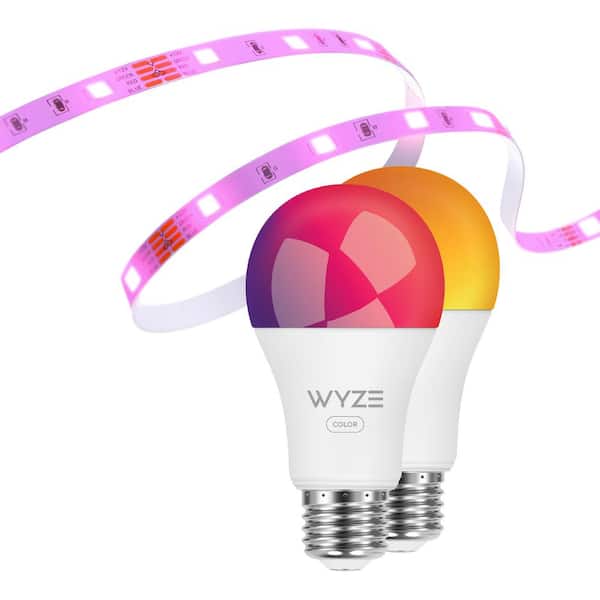 Wyze Lighting Kit 16.4 ft. Smart Plug-In Color-Changing LED Strip Light and 2 A19 Color Smart Light Bulbs